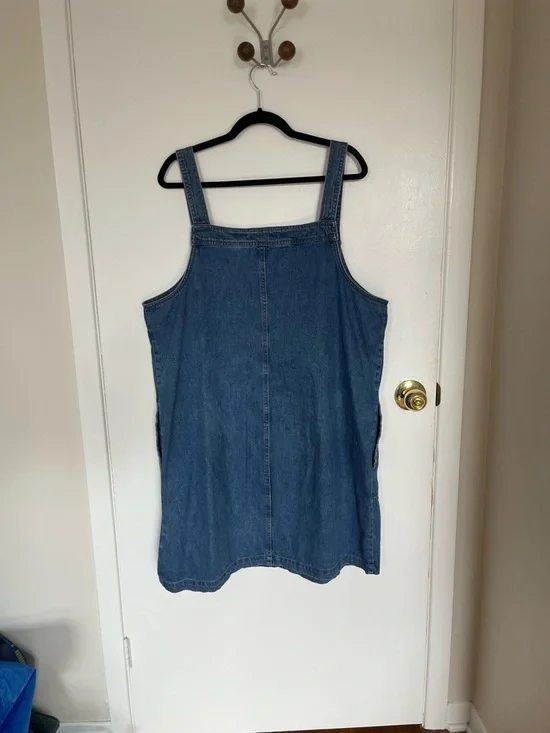 US 16 Denim Pinafore Dress in Classic Blue denim - Picture 5 of 5